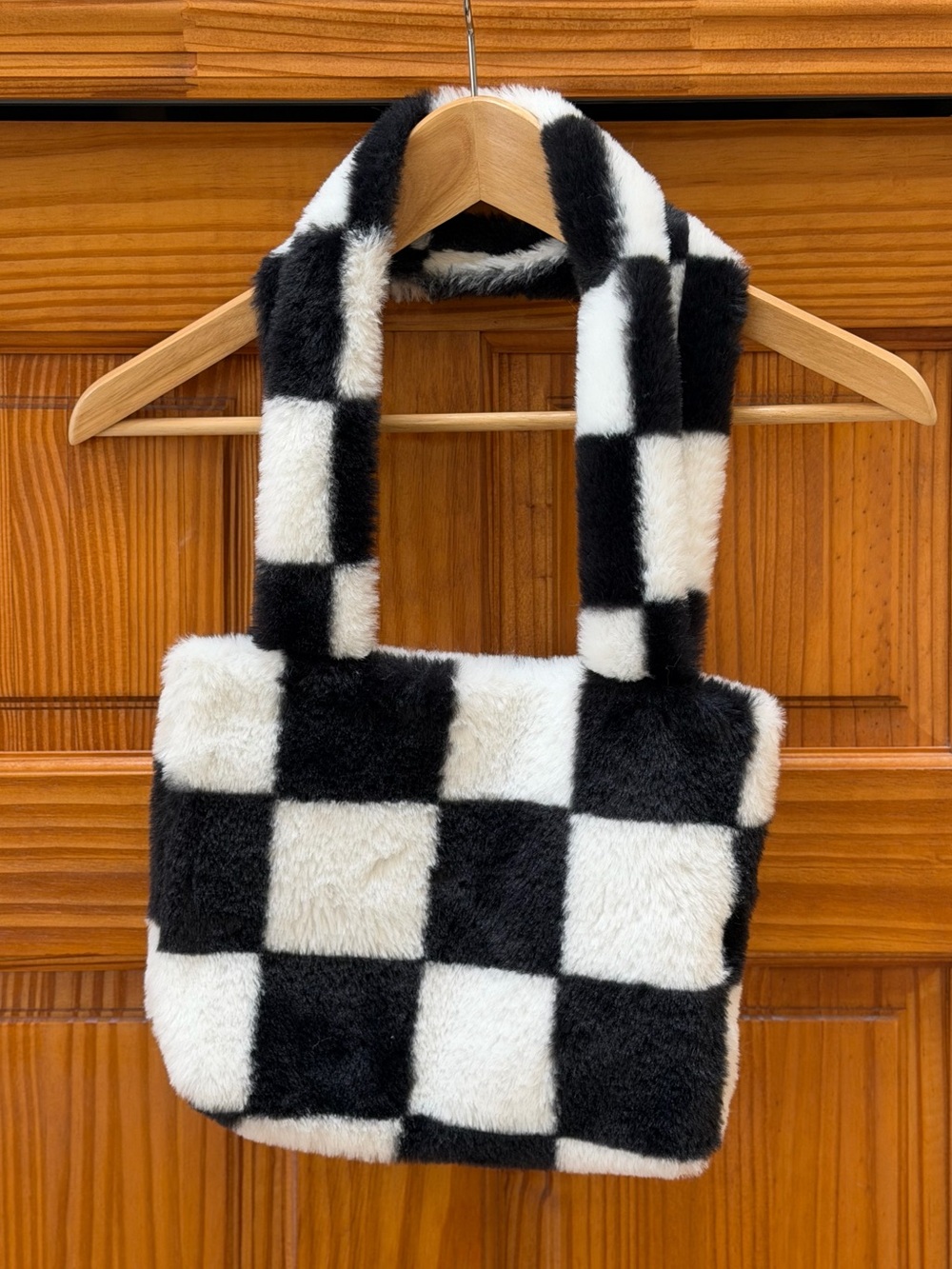 Plush Checkerboard Mini Bag, Mint Condition
